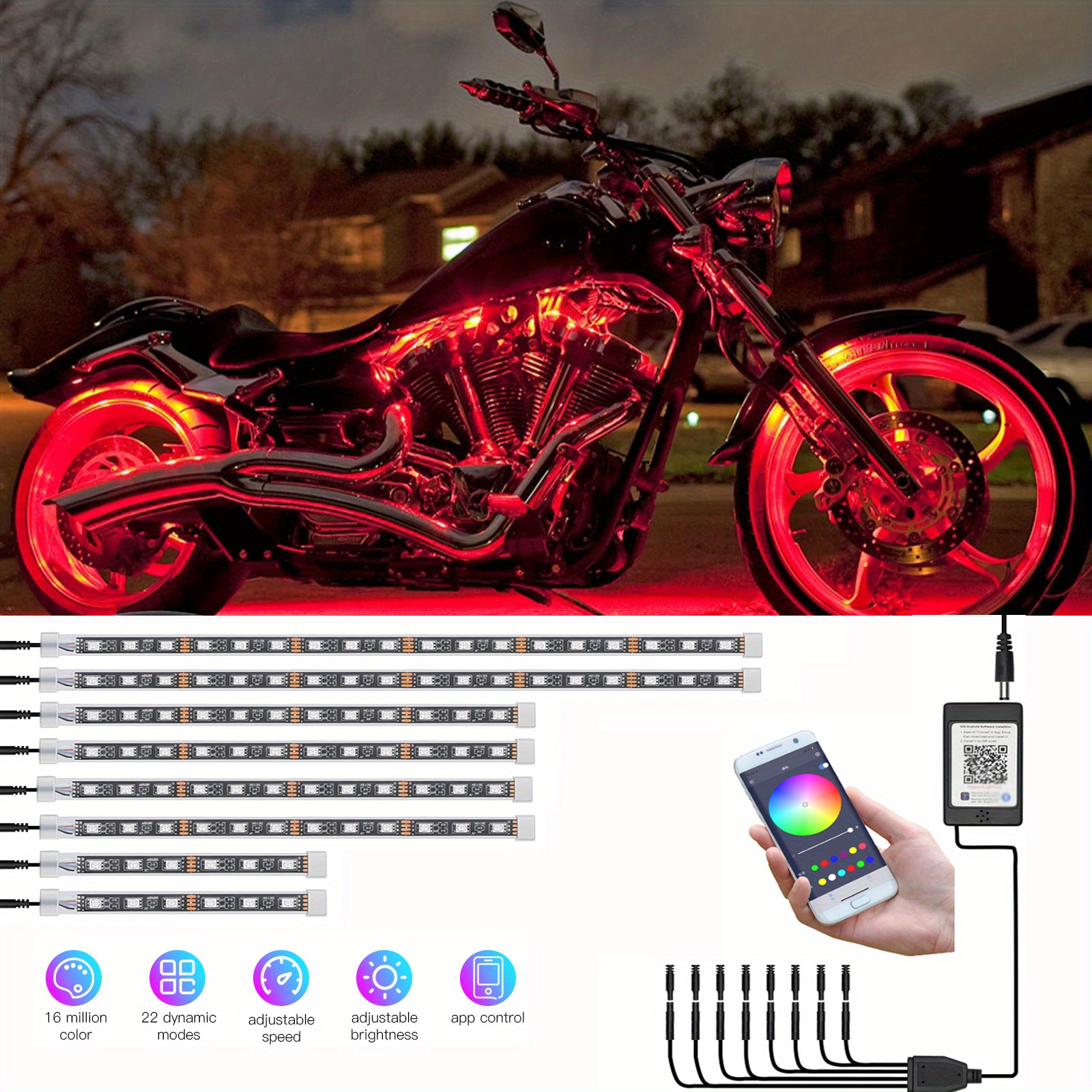 Motorrad unterlicht led beleuchtungsset Rgb motorrad led - Temu