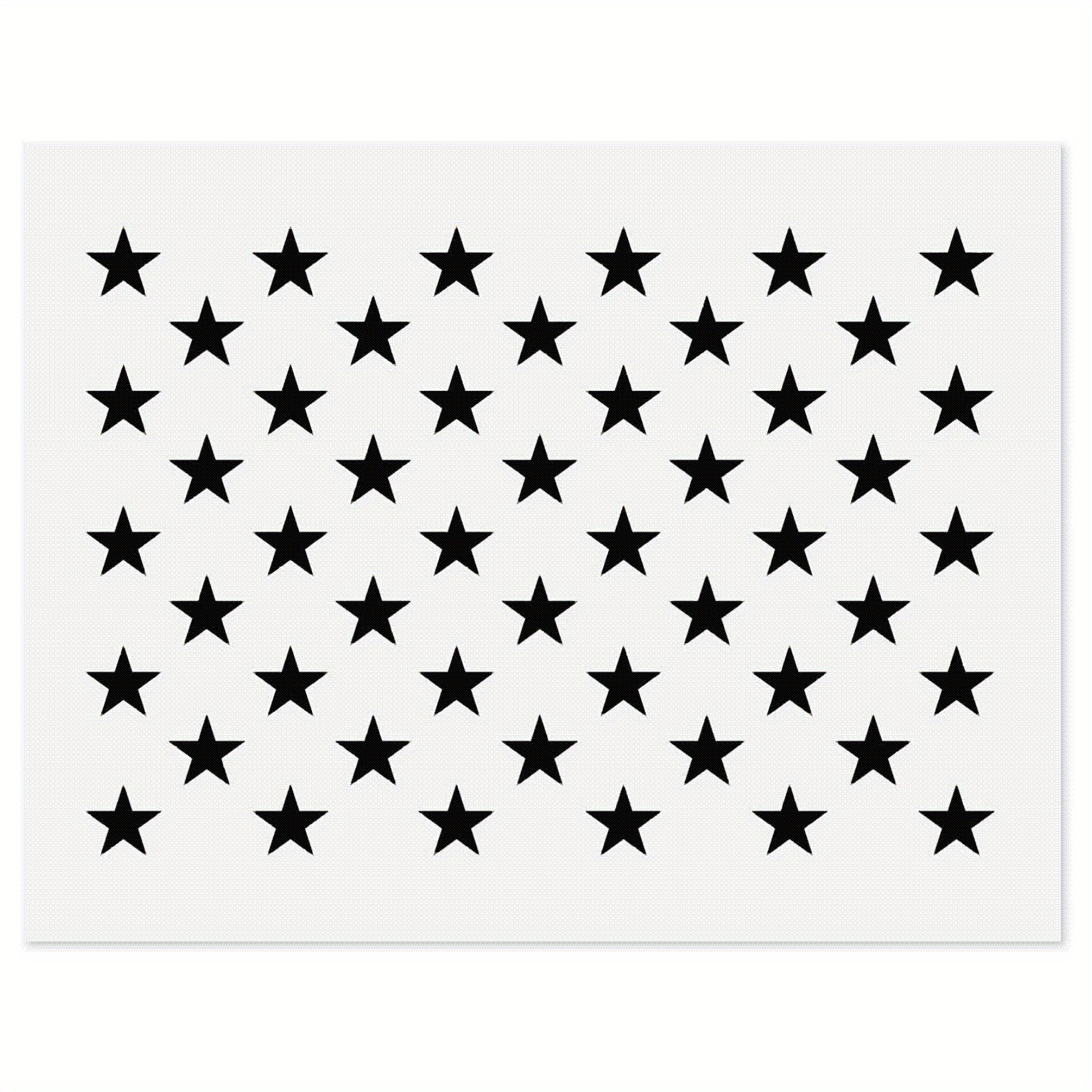 American Flag 50 Star Stencil Template for Painting on Wood, Fabric, Paper, Airbrush, Glass and Wall Art, Reusable Starfield Stencil 6 Pack(3 Sizes)