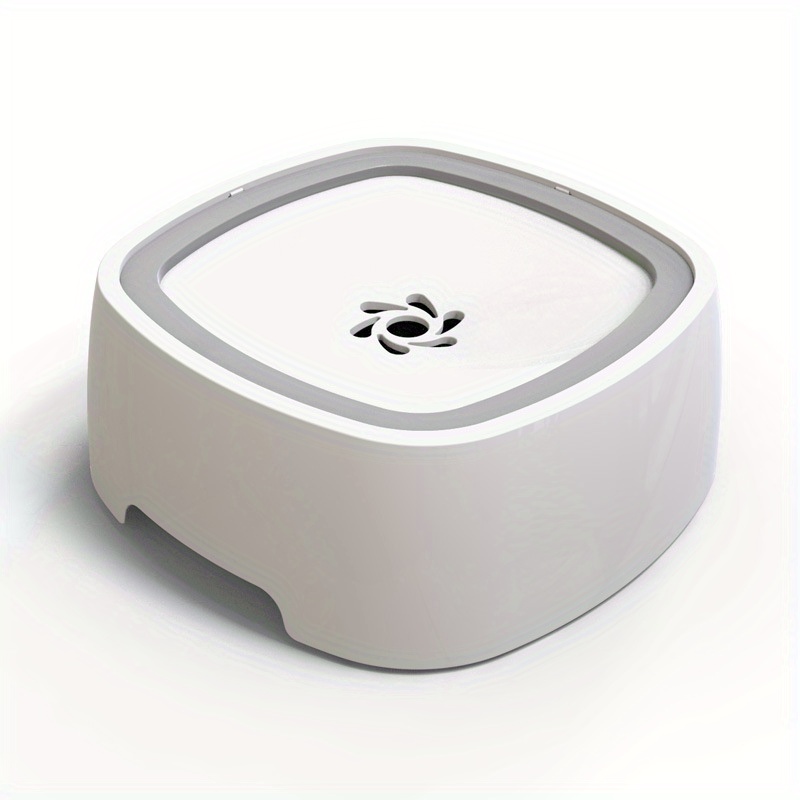 Spill-Proof Slow Drink Pet Bowl – 1 Liter, Non-Slip Base, Travel Friendly For Cats & Dogs, White Modern Design