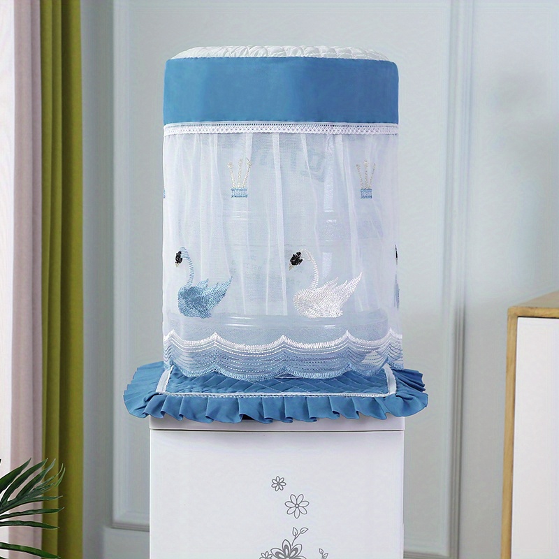 2pcs/set Polyester Water Dispenser Cover Set, Modern Floral & Figure  Embroidered Water Dispenser Barrel Dust Cover Set For Home