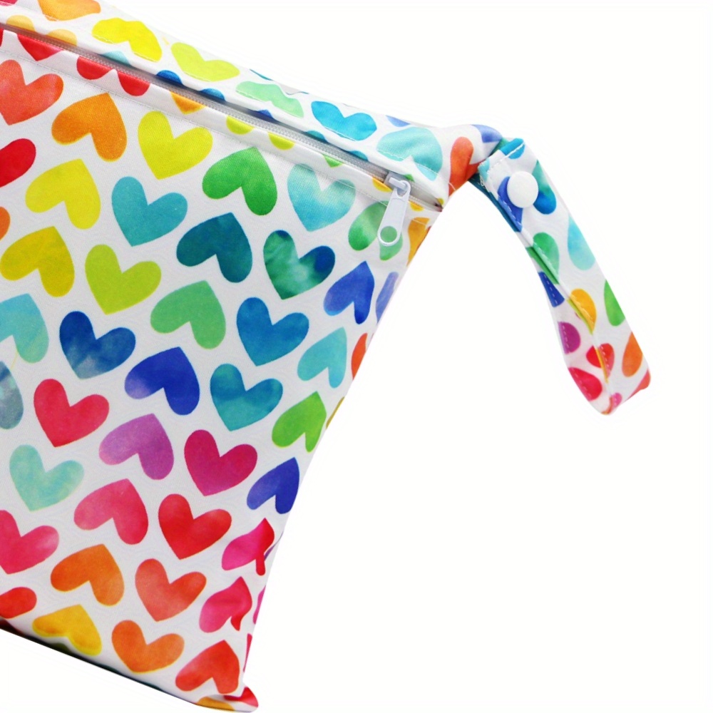 1pc Lovely Heart Print 19.99*24.99cm Small Reusable Wet Bag