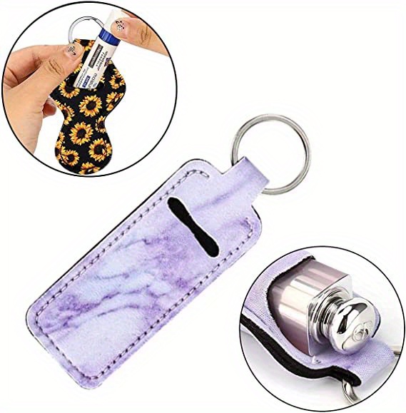 Self-defense safety keychain wristlet purple and Gold chevron purple pom  pom puff ball personal alarm gettin lippy