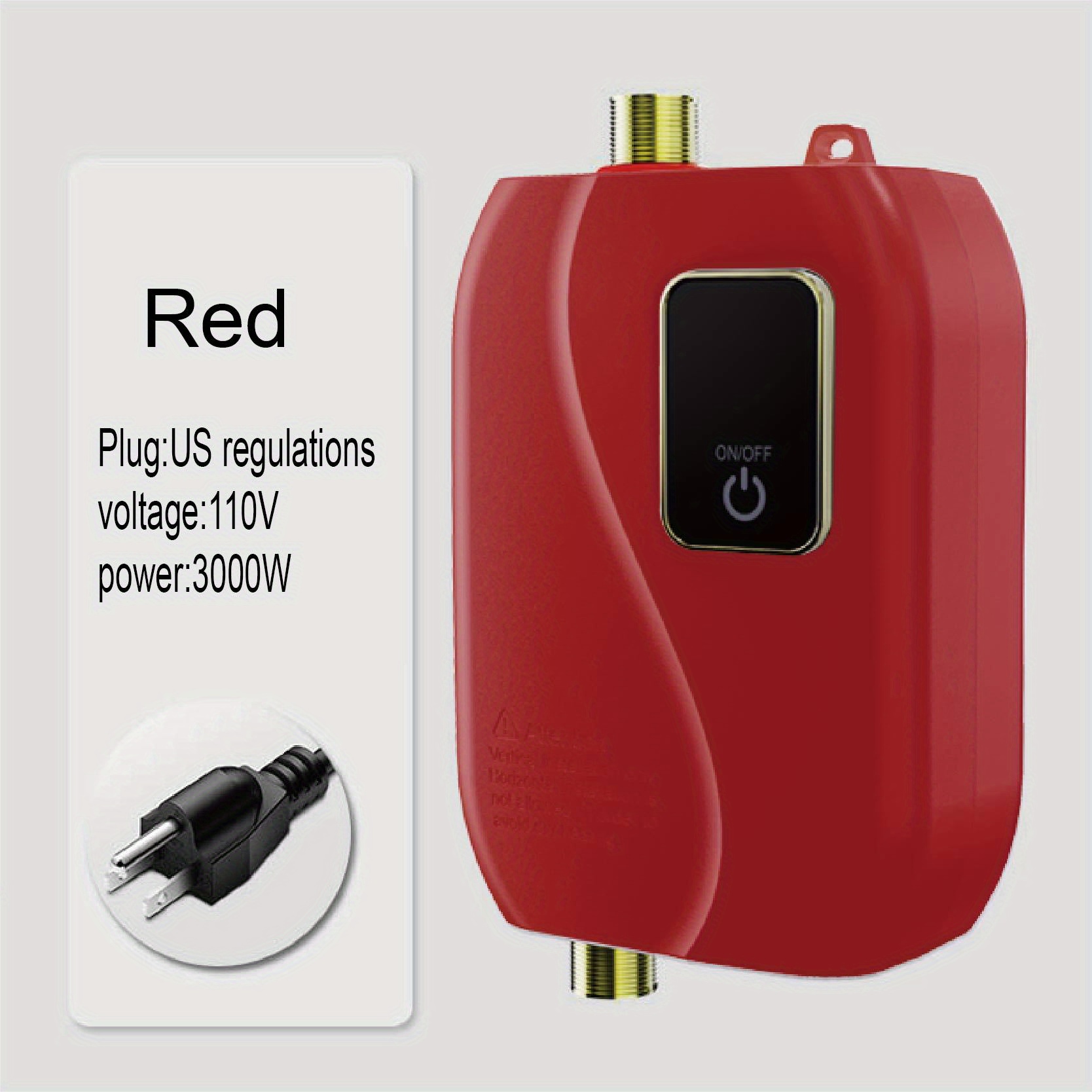 Calentador de agua eléctrico digital, control remoto, calentador de agua  instantáneo sin tanque para cocina, baño, ducha, calentamiento rápido (rojo)