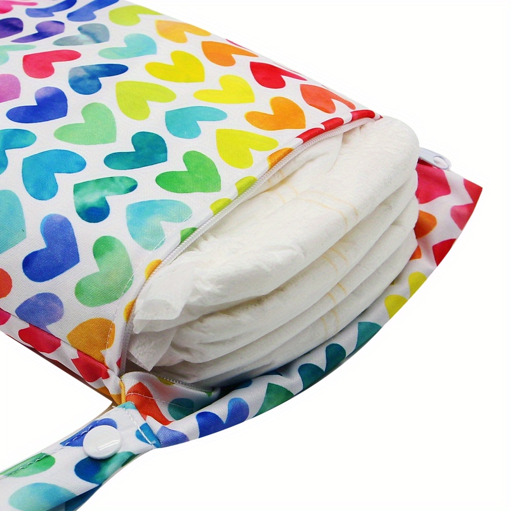 1pc Lovely Heart Print 19.99*24.99cm Small Reusable Wet Bag