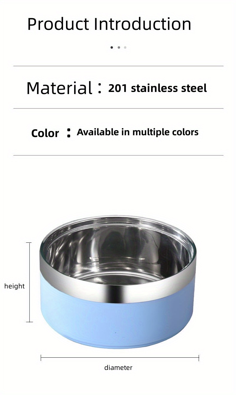 Premium Double-layer Stainless Steel Pet Bowl - Anti-slip & Anti