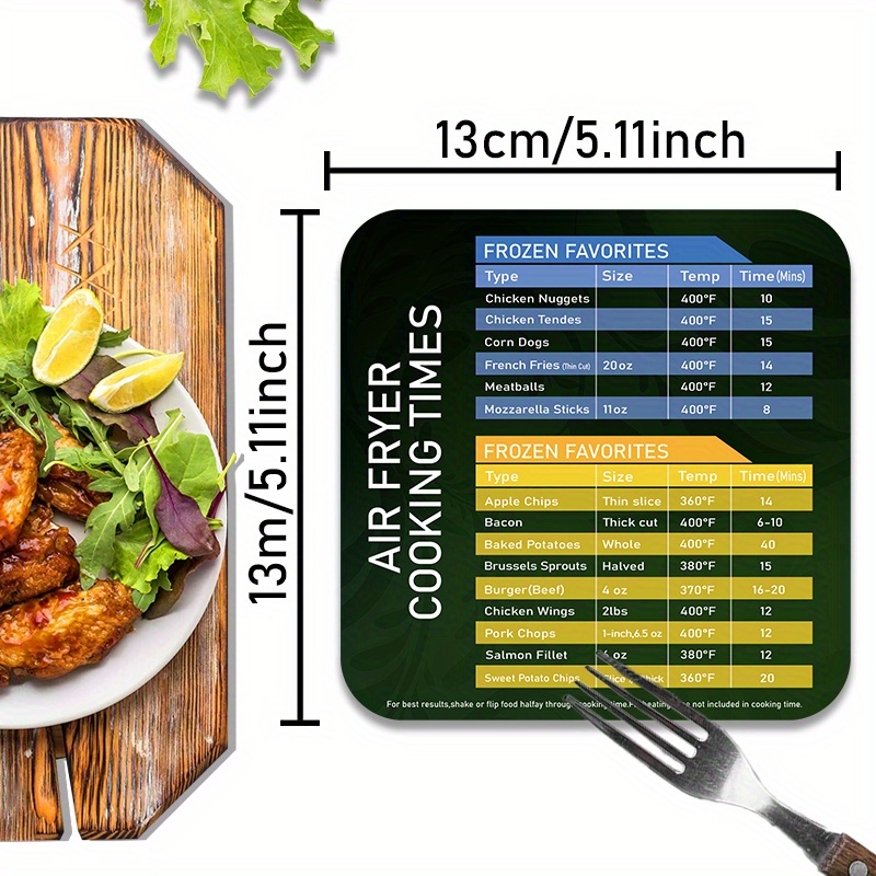 Air Fryer Cheat Sheet, Air Fryer Accessories Cook Times