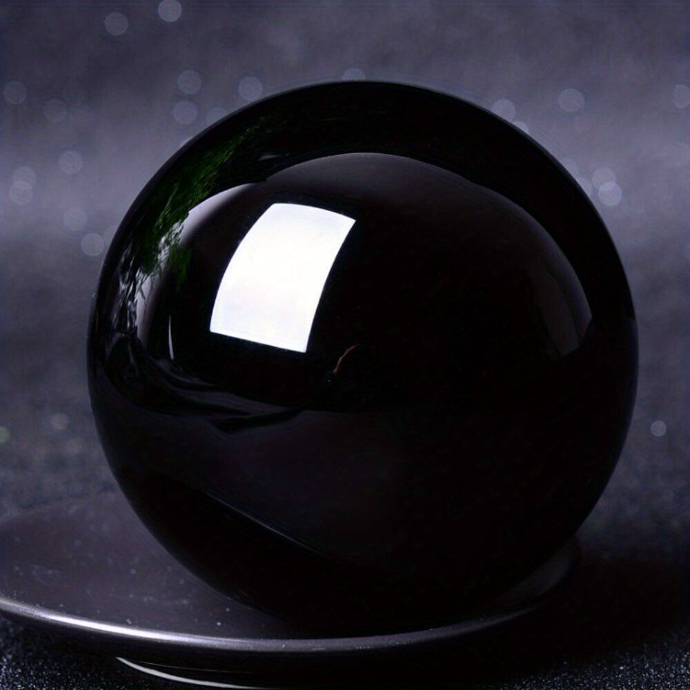 Round Natural Black Obsidian Half Sphere With Life of Tree Engraved, For  Decoration