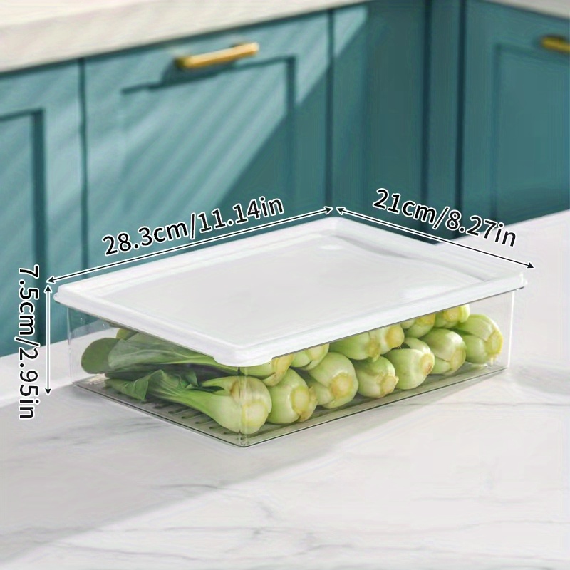 1pc Refrigerator Storage Box With Flip Lid And Multiple Compartments For  Storing And Separating Ingredients, Single / Double Cover, Refrigerator  Fruit