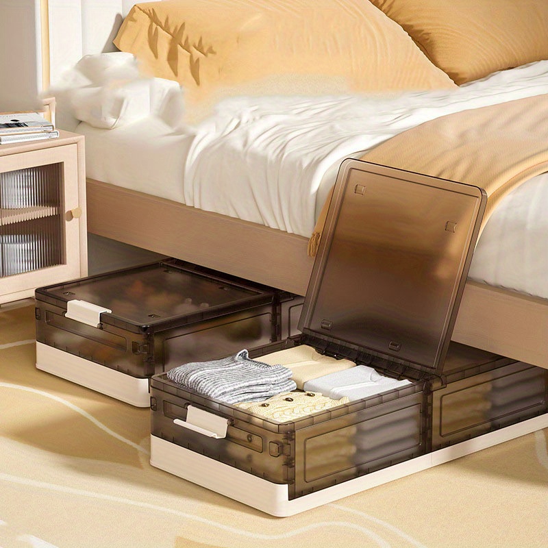 Long Flat Stackable Underbed Storage Containers for Organizing