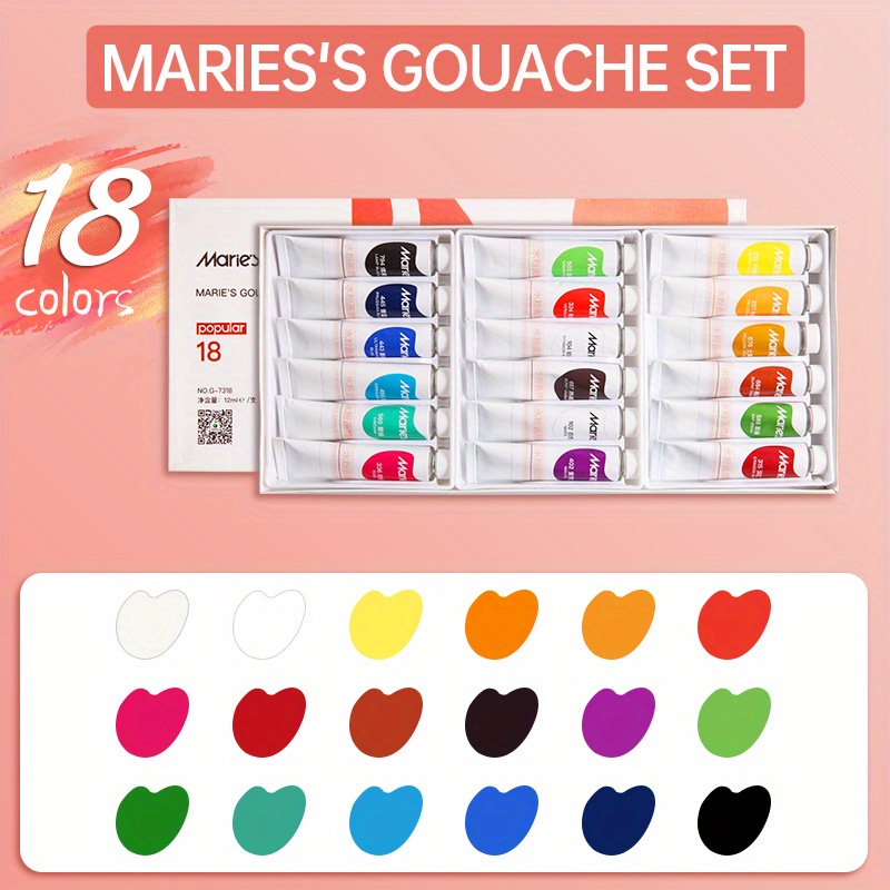 Marie's Gouache Paint 12 Colors 18 Colors 24 Colors Painting - Temu