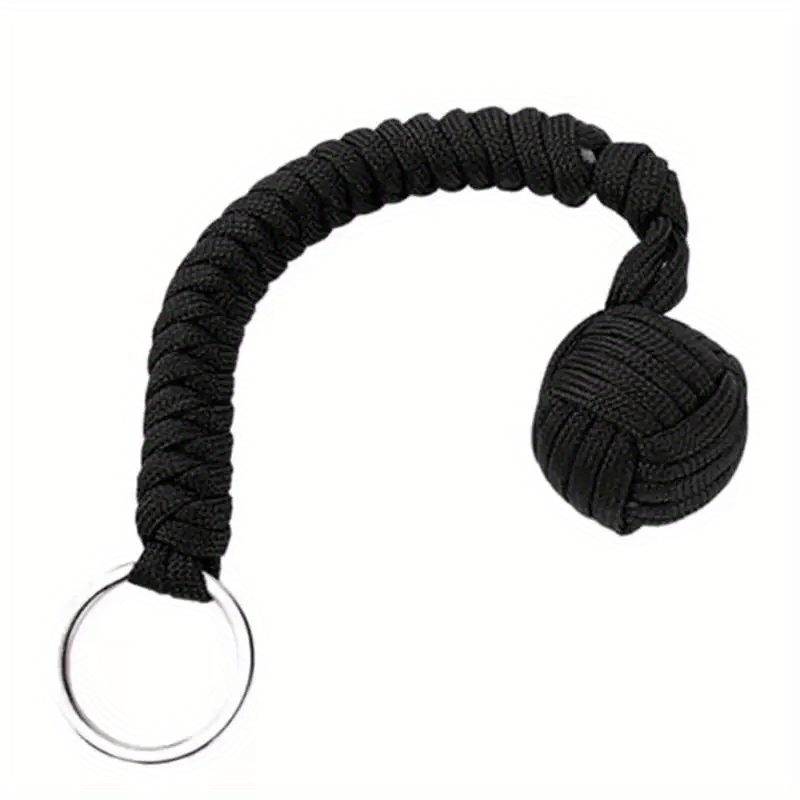 Outdoor Umbrella Rope Key Chain Self defense Steel Ball