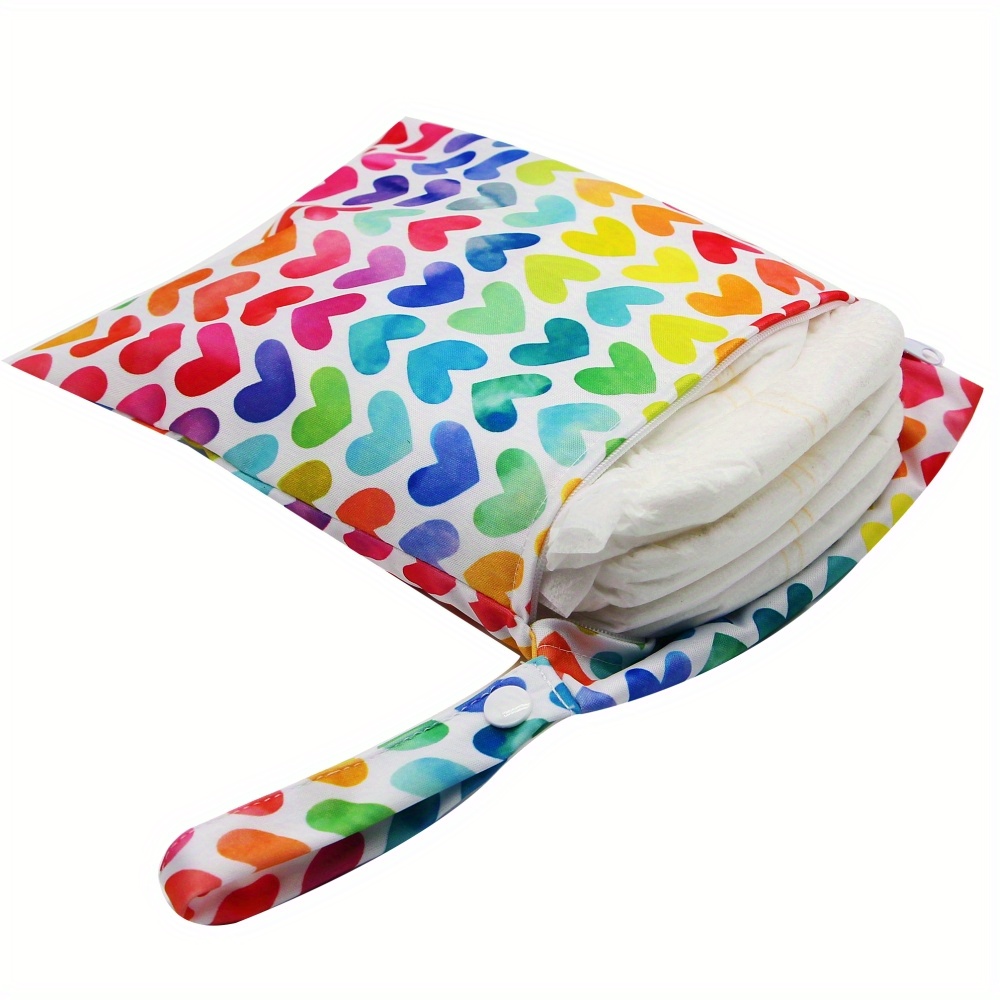 1pc Lovely Heart Print 19.99*24.99cm Small Reusable Wet Bag