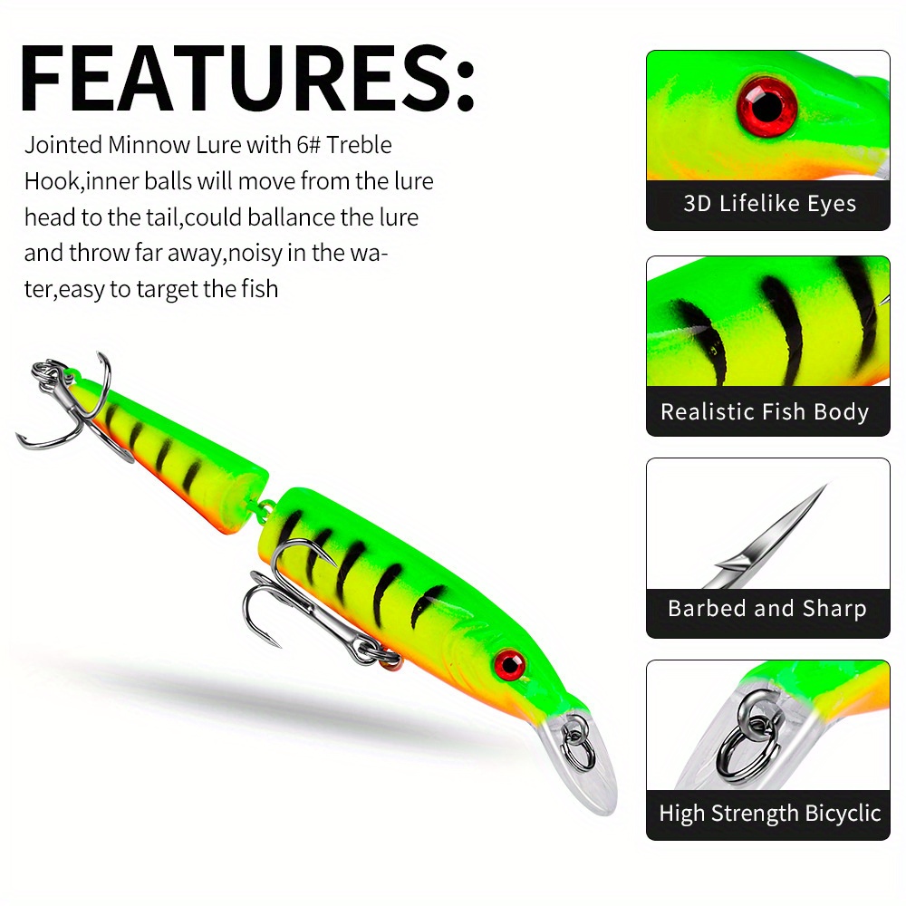 Jointed Pike Fishing Lures Multi sectioned Crankbait Minnow - Temu