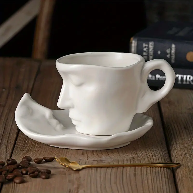 Unique Ceramic Coffee Cups and Saucers, Creative Ceramic Coffee Cups