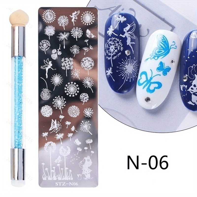 Nail Stamping Plates Silicone Sponge Brush Polish Transfer Stencils Flower  Geometry DIY Template for Nail Tool – the best products in the Joom Geek  online store