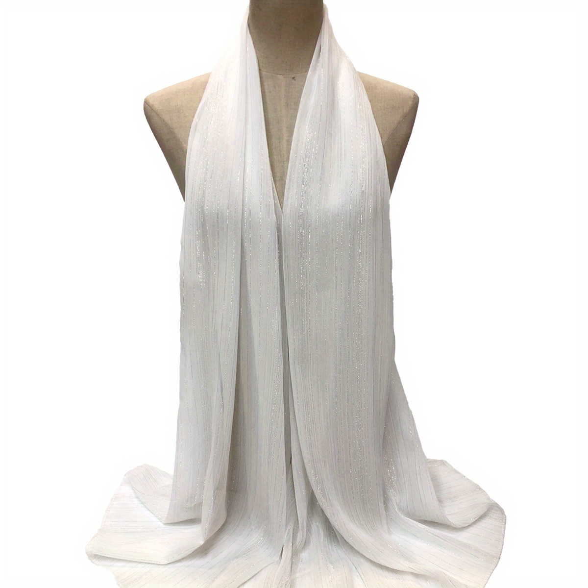 Silver Scarf for Ladies | Womens Scarf in Solid Shiny Silver 