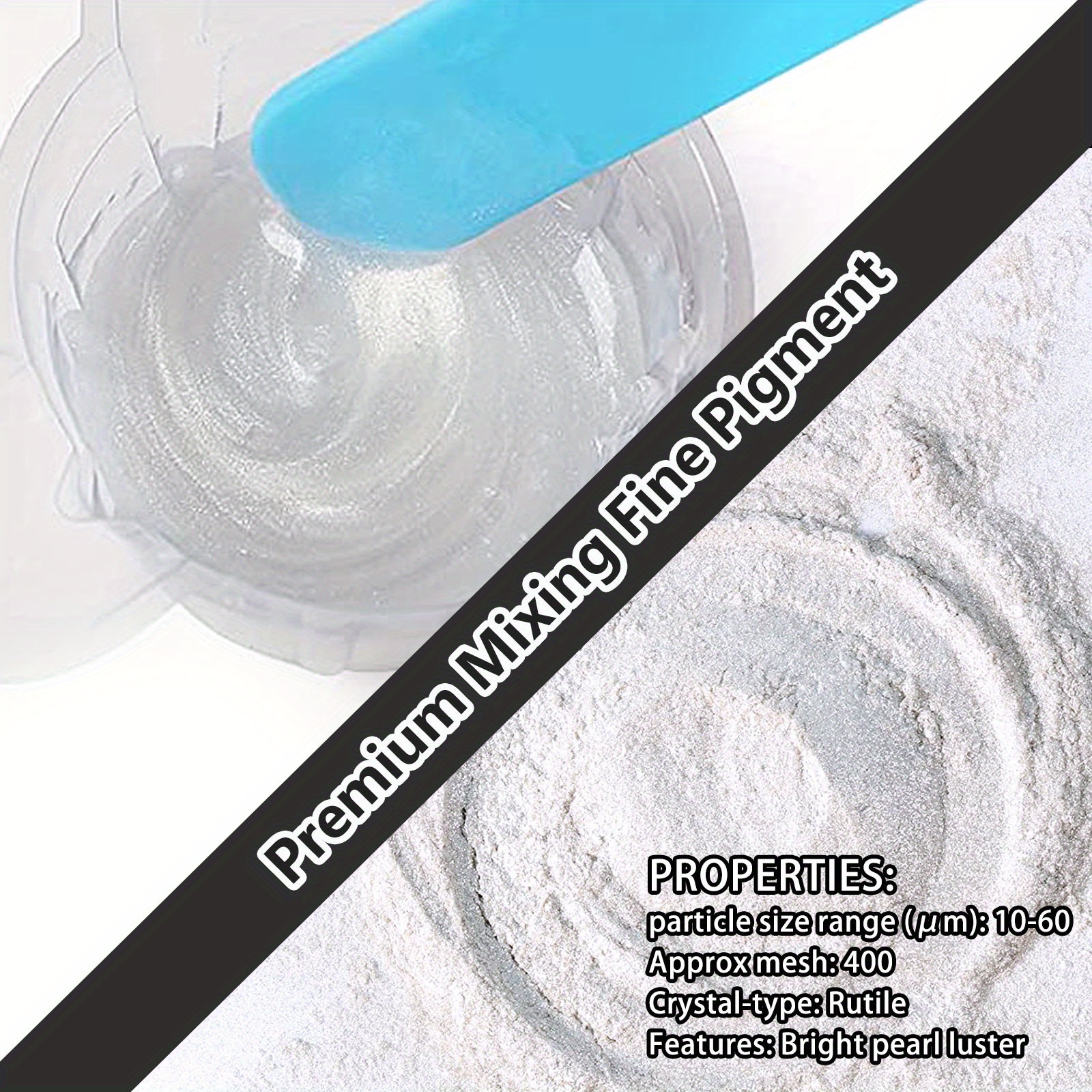 [60g White + 40g Black] Mica Powder - 100g Mica Powder for Epoxy Resin -  Pigment Powder Dye for Resin/Eye Shadow/Soap Making/Nails/Bath Bombs etc.