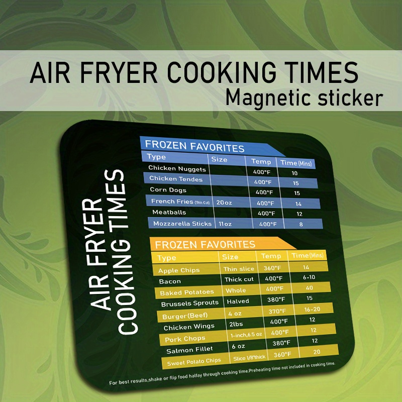 Air Fryer Magnetic Cheat Sheet Set Air Fryers Accessories - Temu