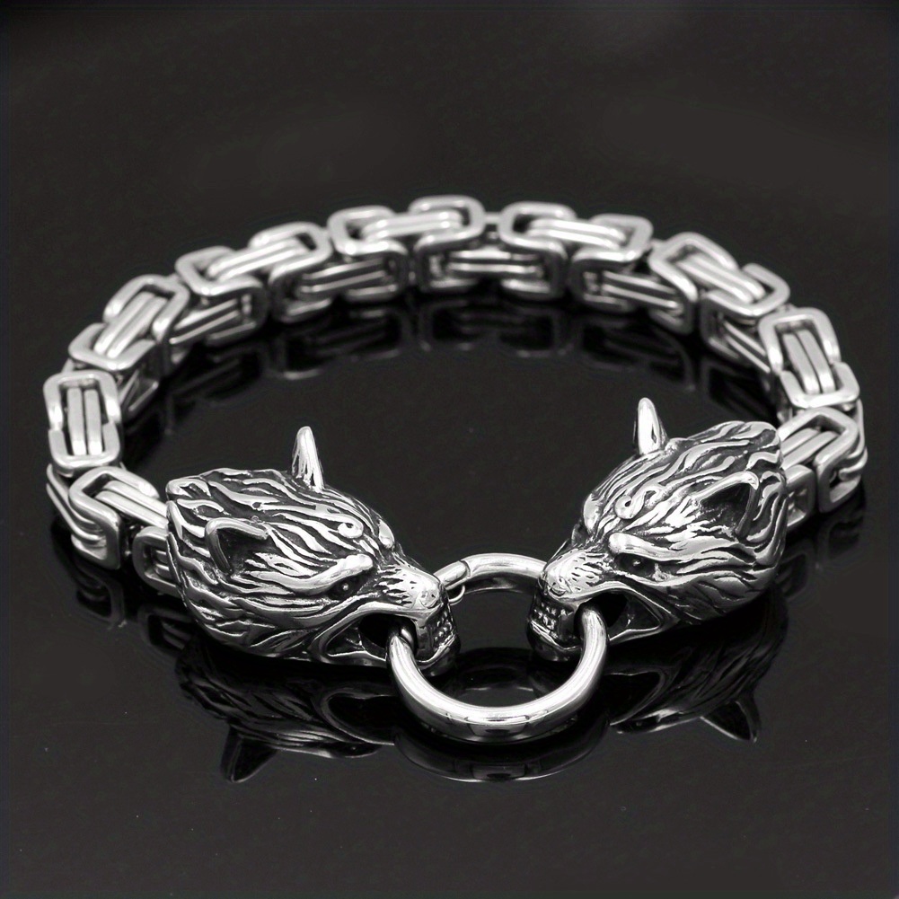 Retro Wolf Head Bracelet For Men Daily Decoration Gift
