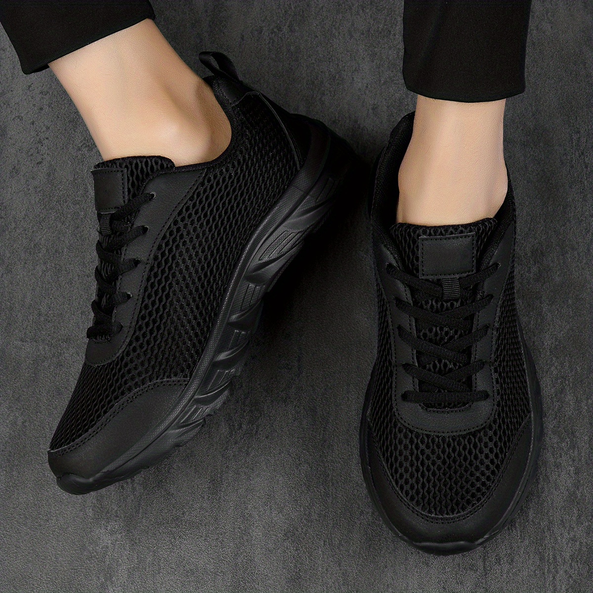 Zapatillas Negras Mujer Cordones Zapatos para Correr de Encaje a la Moda,  Zapatos de Malla para Mujer, Zapatillas Deportivas para Mantener el Calor,  Zapatillas Transpirables para : : Moda