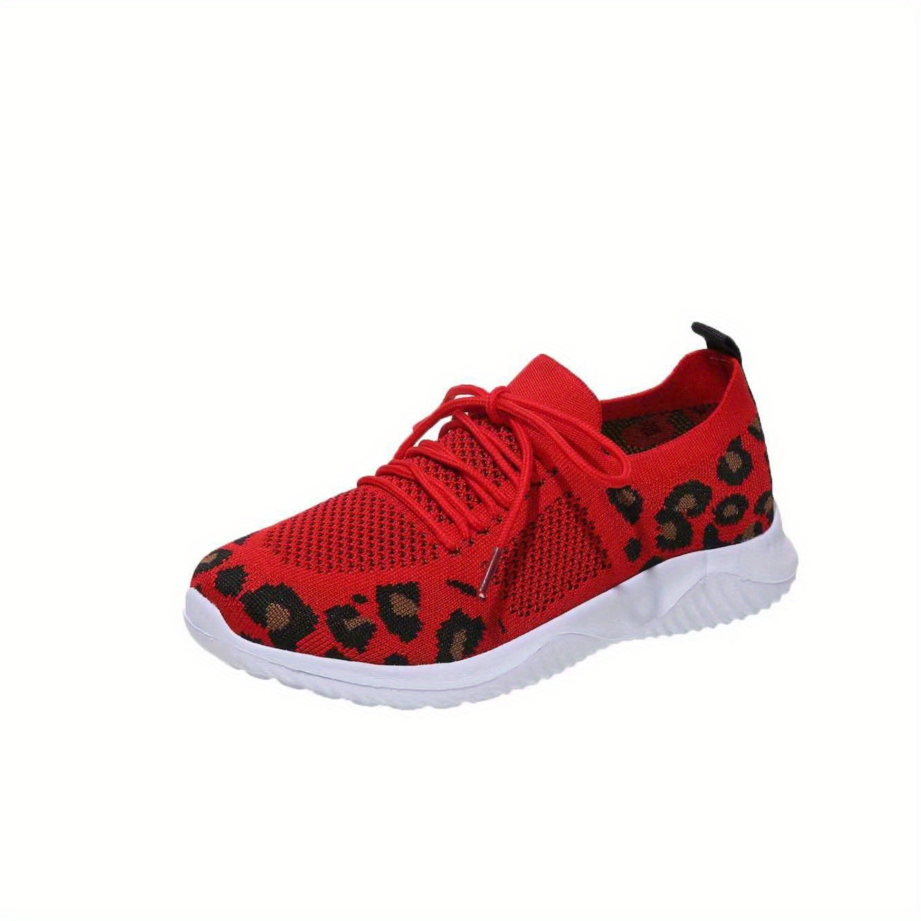 Red and leopard hot sale print trainers