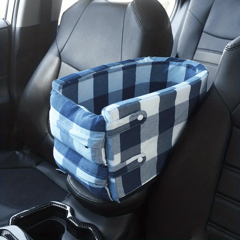 Foldable Pet Dog Backseat Cover Car Hammock Basket- Safety Car Cusion Seat  Protect Mat for Dogs Cats Car Carrier (Blue)