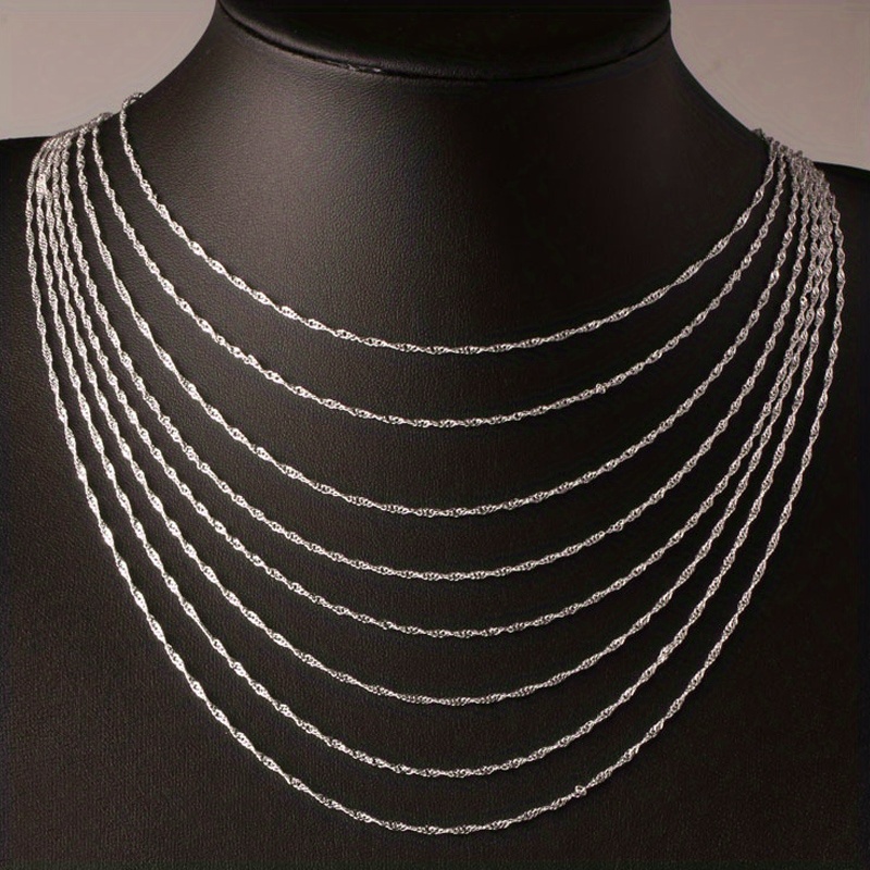 Luxury Water Wave Chain Necklace Bridal Wedding Engagement - Temu