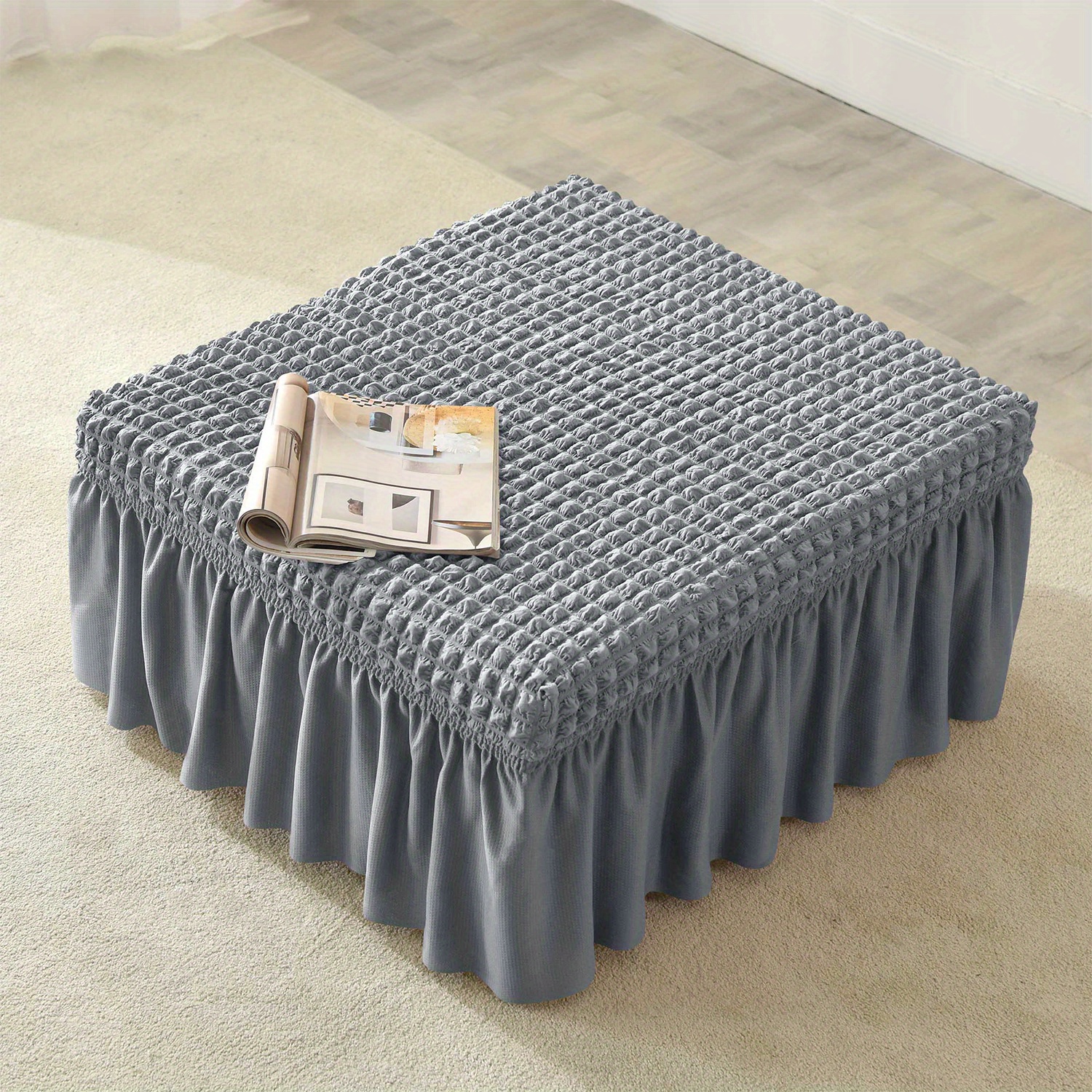 Fluffy best sale stool cover