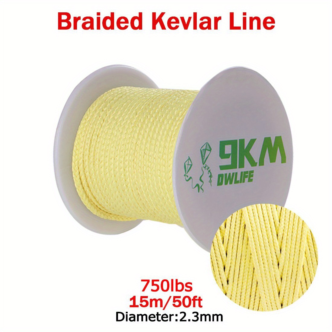 Braided Kevlar Cord 50lb~1500lbs High Strength Fishing Line Made with Kevlar
