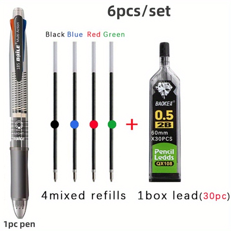 1PCS MultiColor Pen 4 in 1 Colorful Retractable Gel Pen 0.5mm