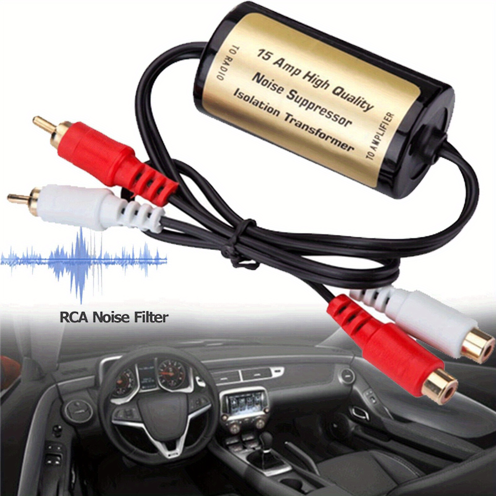 Car Rca Audio Noise Filter 12v 15a Suppressor Transformer Temu