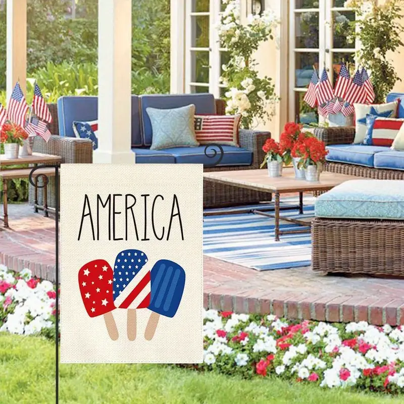 1pc colorlife american stars and stripes popsicle garden flag double sided outside usa patriotic 4th of july independence memorial day yard outdoor decoration 12 x 18 inch 28 x 40 inch no flagpole details 2