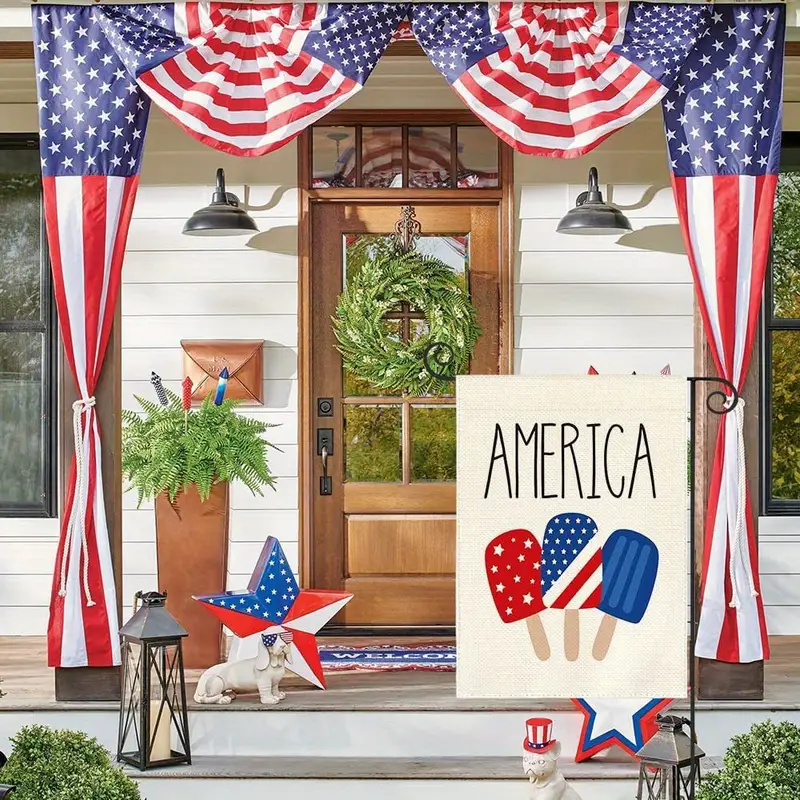 1pc colorlife american stars and stripes popsicle garden flag double sided outside usa patriotic 4th of july independence memorial day yard outdoor decoration 12 x 18 inch 28 x 40 inch no flagpole details 0