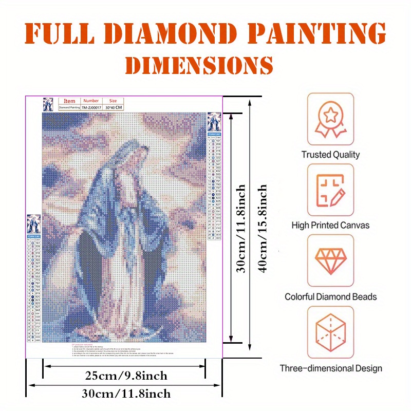Diy Religious Figure Pattern Diamond Painting Kit Mosaic - Temu