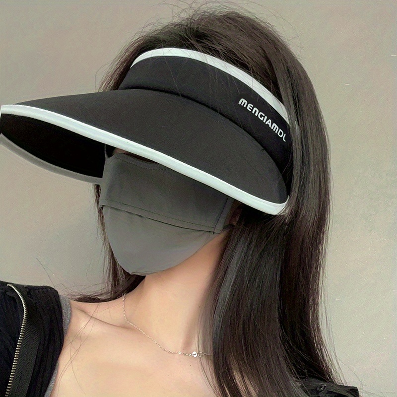 Women's Uv Protection Sporty Visor Hat Large Brim Foldable - Temu