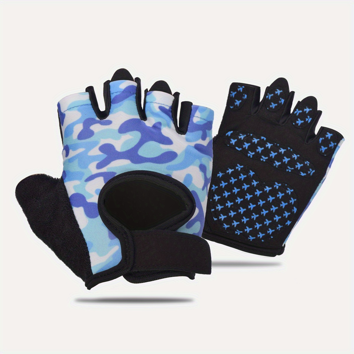 Outdoor Sports Half-finger Gloves No-slip Cotton Yoga Gloves Solid Color 1  Pai ▷