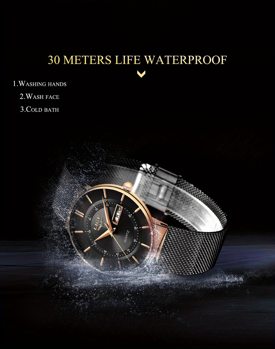Relogio Masculino Lige 新しいメンズ腕時計トップブランドの高級超薄 