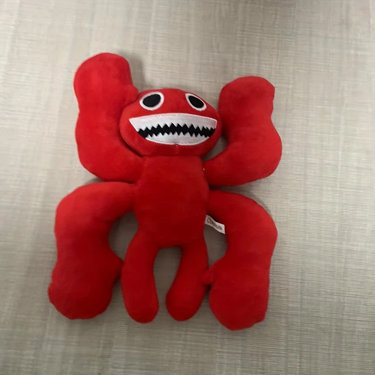 Brobee Green Striped Monster Plush Mascot With A Red Mouth