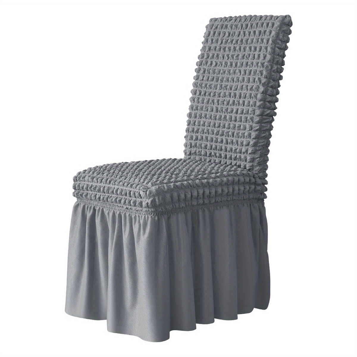 TEMU 4/6pcs Elastic Bubble Grid Fitted Fluffy Skirt Chair Covers
