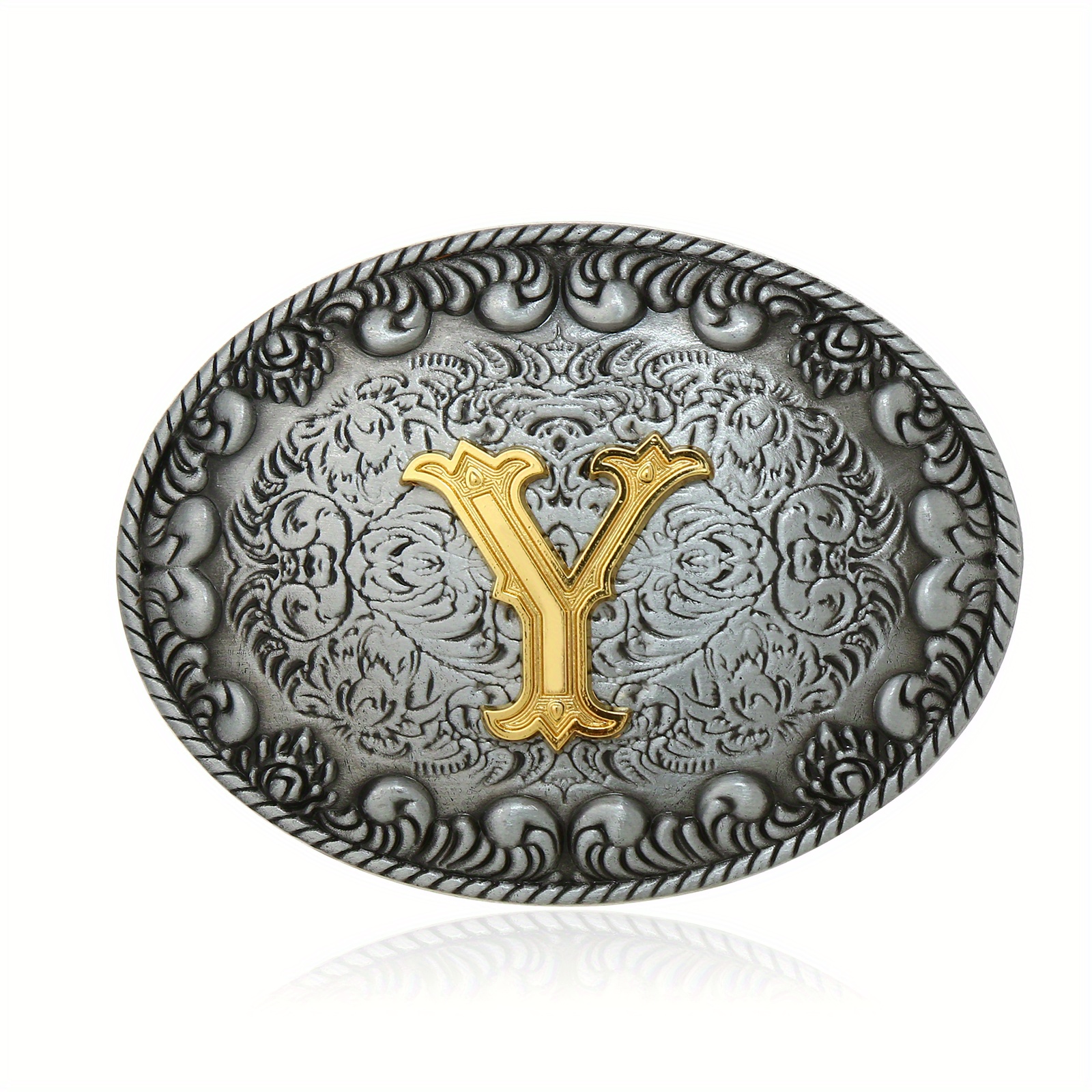 Western Cowboy Zinc Alloy Letters A To Z Belt Buckle Leather Belt