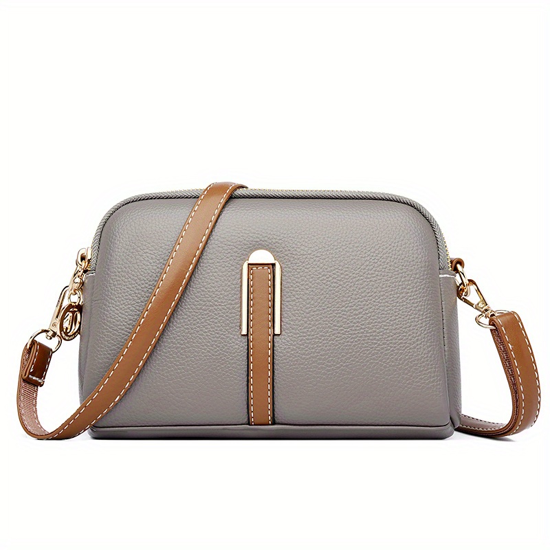 1pc Vintage Geometric Pattern Zipper Side Pocket Crossbody Bag For Women,  Suitable For Daily Use, Dating And Gift