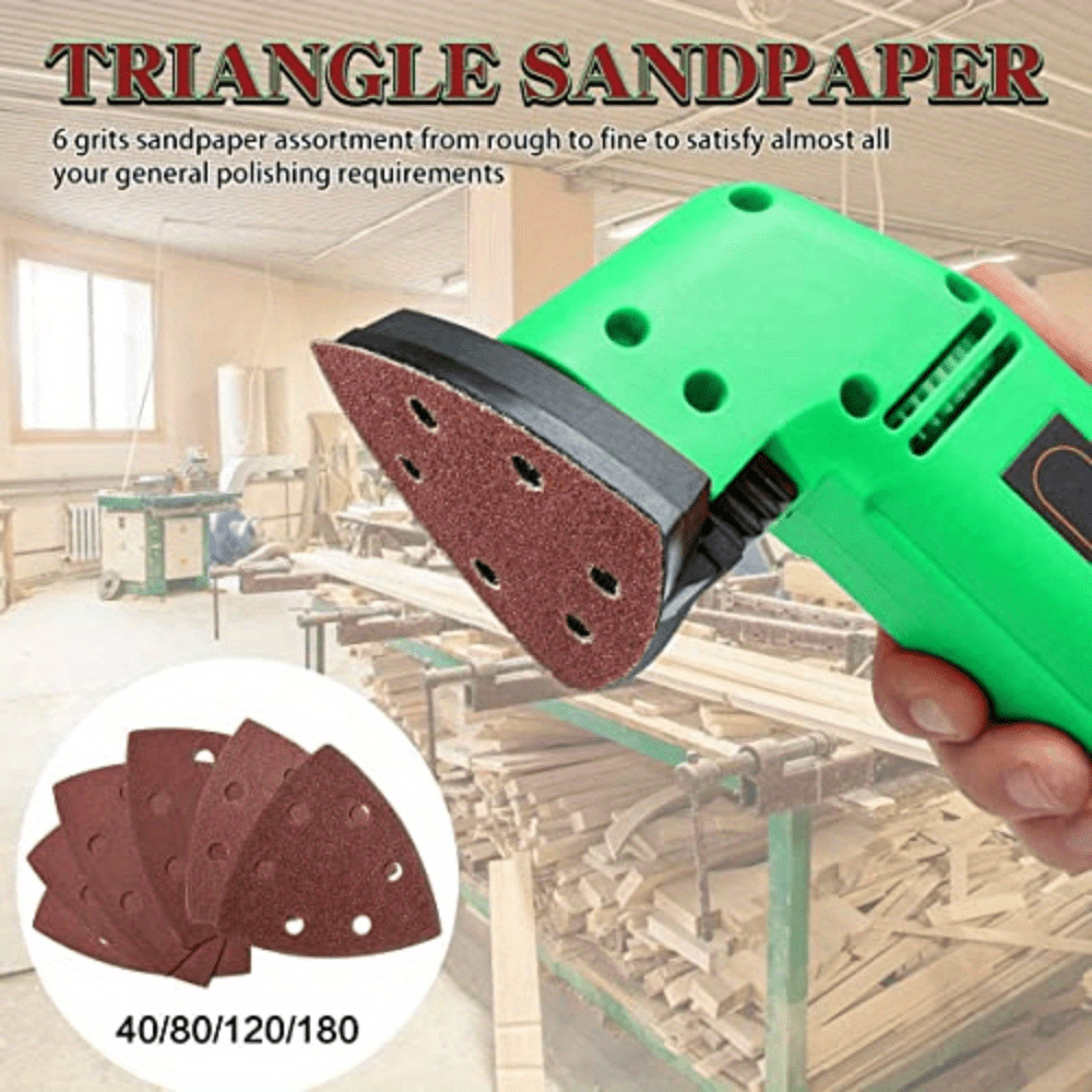 140mm Mouse Sander Sanding Sheets Triangle Pads fit Black & Decker 40-2000  Grit