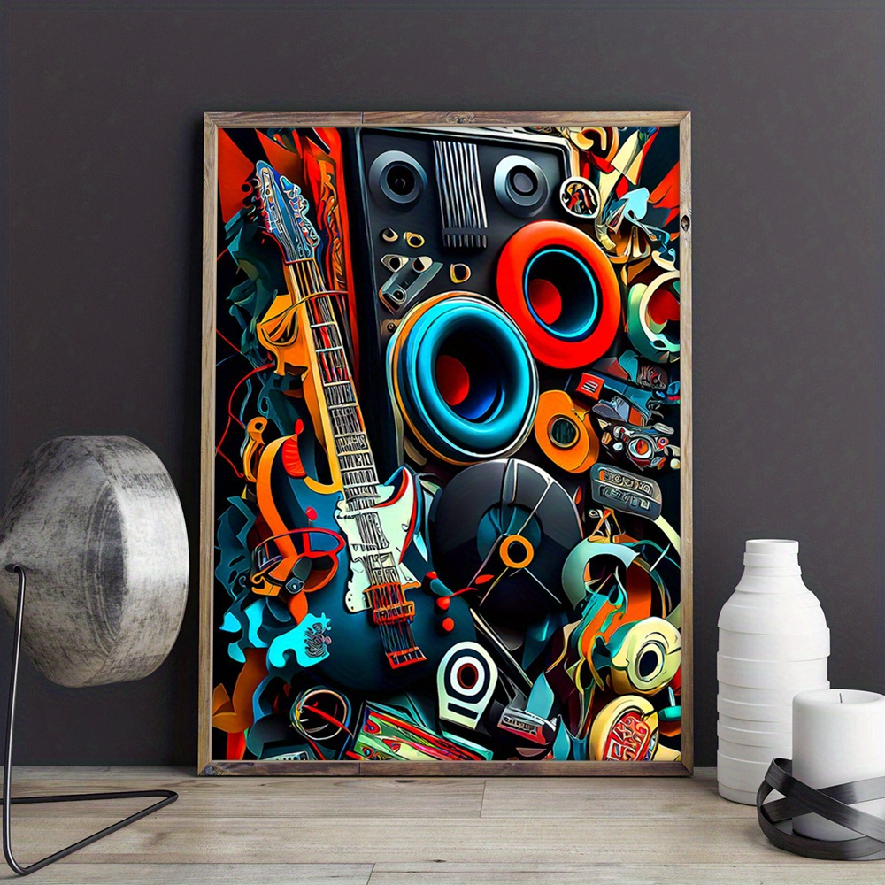 Electric Guitar Music Room Painting Art V1 Canvas Prints Wall Art