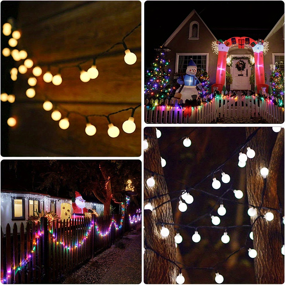 YIDOMDE Guirlandes lumineuses solaires d'extérieur, 50 LED, 8 modes, boules  de cristal, étanches, pour l'extérieur/l'intérieur, le jardin, le balcon
