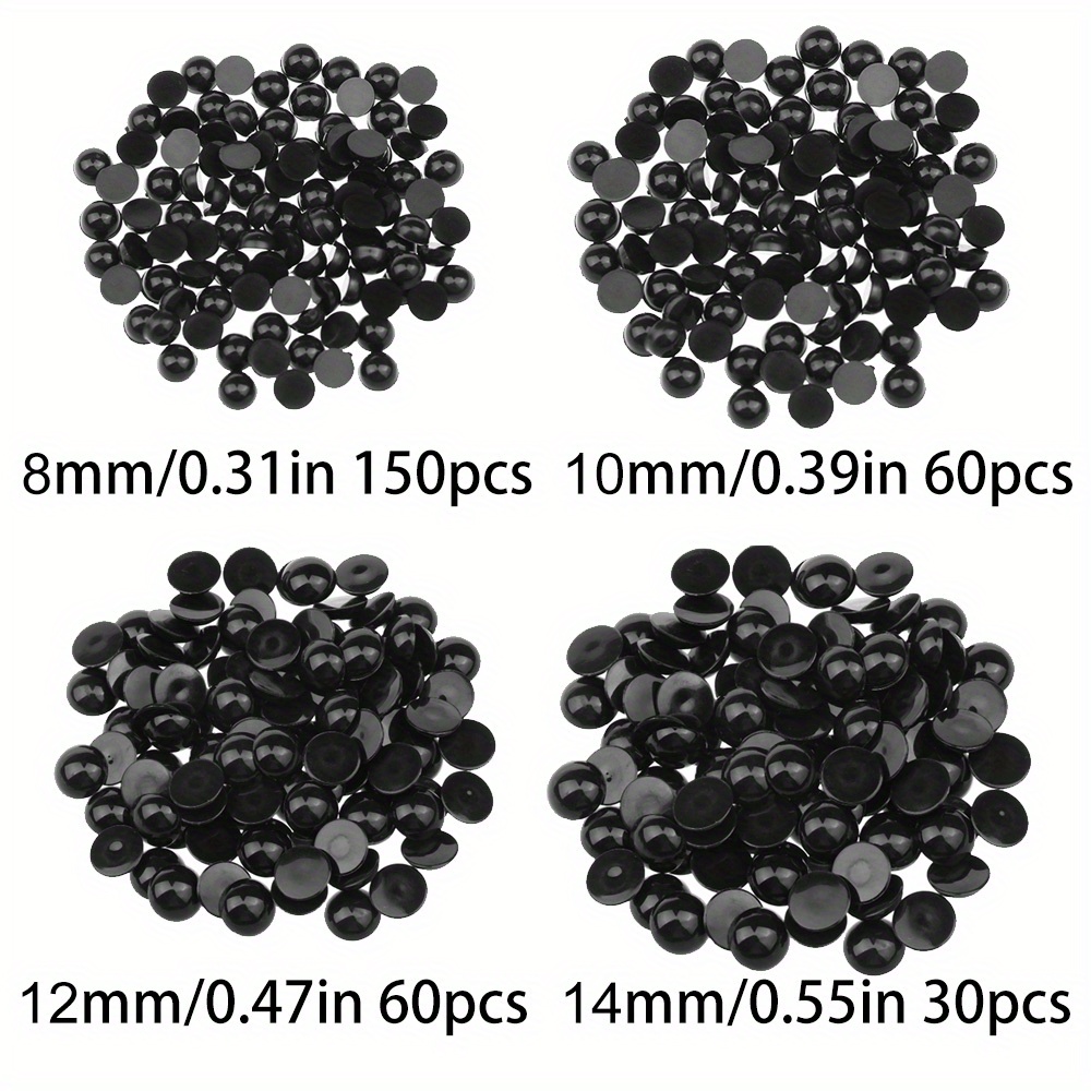 500pcs Round Black Flat Doll Eyes 3mm-12mm Plastic Eyes, Assorted Size  Button Eyes For Teddy Bear Doll Plush Animal Puppet Crafts