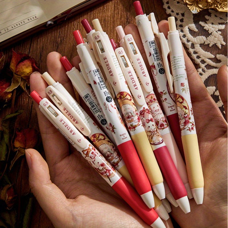 Cute Mini Flower Gel Pens Black Ink Neutral Pens Kawaii - Temu