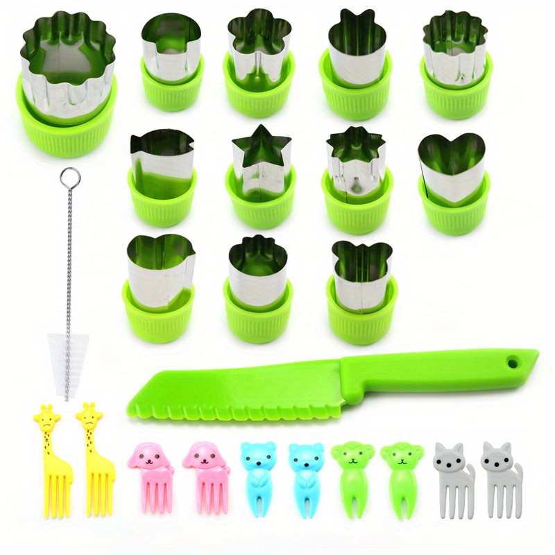  Fruit Cutters Shapes for Kids 22 Pcs, Mini Cookie Cutters Set, Vegetable  Cutter with Food Picks: Home & Kitchen