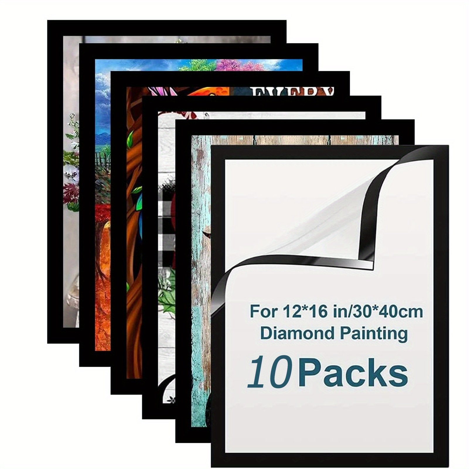 6 Pack Diamond Painting Frames, 30x40 cm Frames for Diamond Painting  Pictures, Self Adhesive Backing Diamond Art Magnetic Frame for 12x16  Diamond Painting Art, Black, Display Picture 10''x14'' : : Arts 