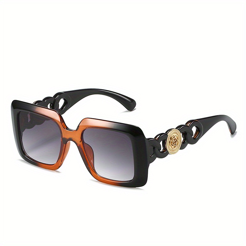 Flower Square Sunglasses UV400 Sun Shades with Case