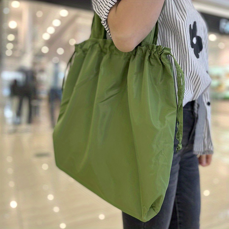 Drawstring Foldable Shopping Bag Reusable Washable Grocery - Temu